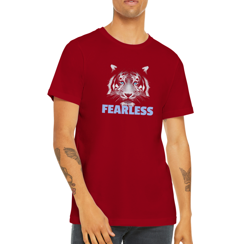 Fearless Tiger Premium Unisex Crewneck T-shirt - Unleash Your Inner Strength