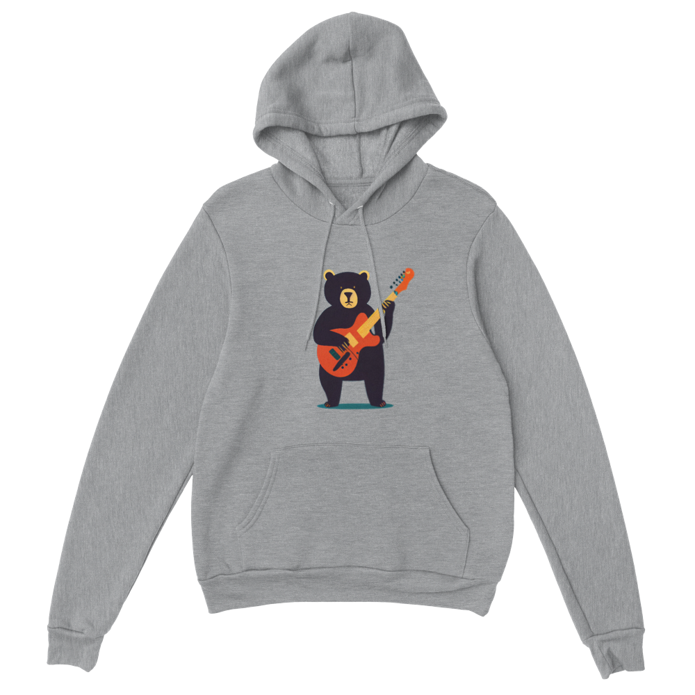 Bear Playing a Guitar Premium Unisex Pullover Hoodie