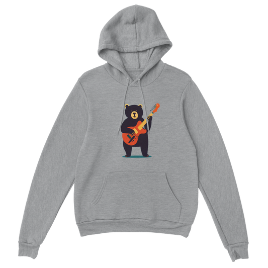 Bear Playing a Guitar Premium Unisex Pullover Hoodie