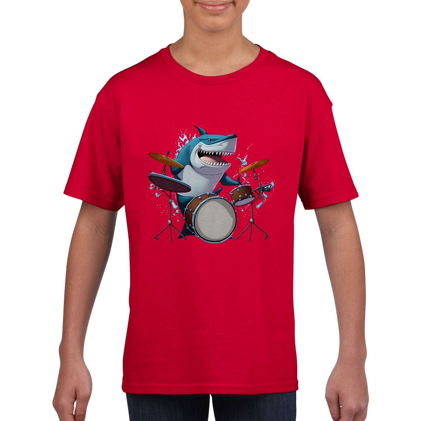 Shark Drummer Classic Kids Crewneck T-shirt