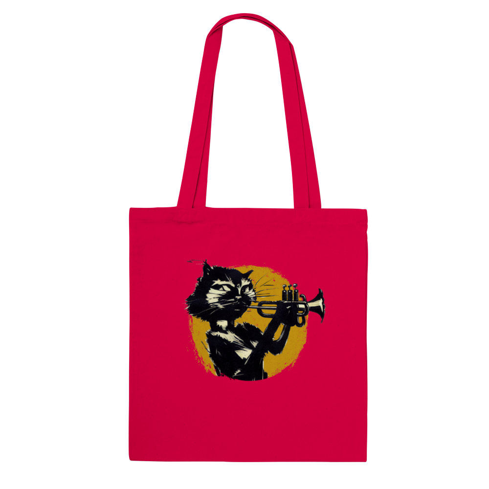 Cat Playing Trumpet Classic Tote Bag
