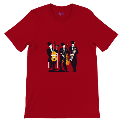 Jazz Up Your Style with the Pop Art Jazz Trio Premium Unisex Crewneck T-shirt!