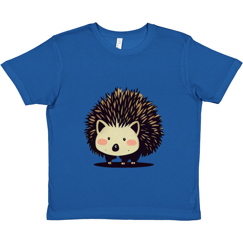Kids royal blue t-shirt with cute hedgehog print