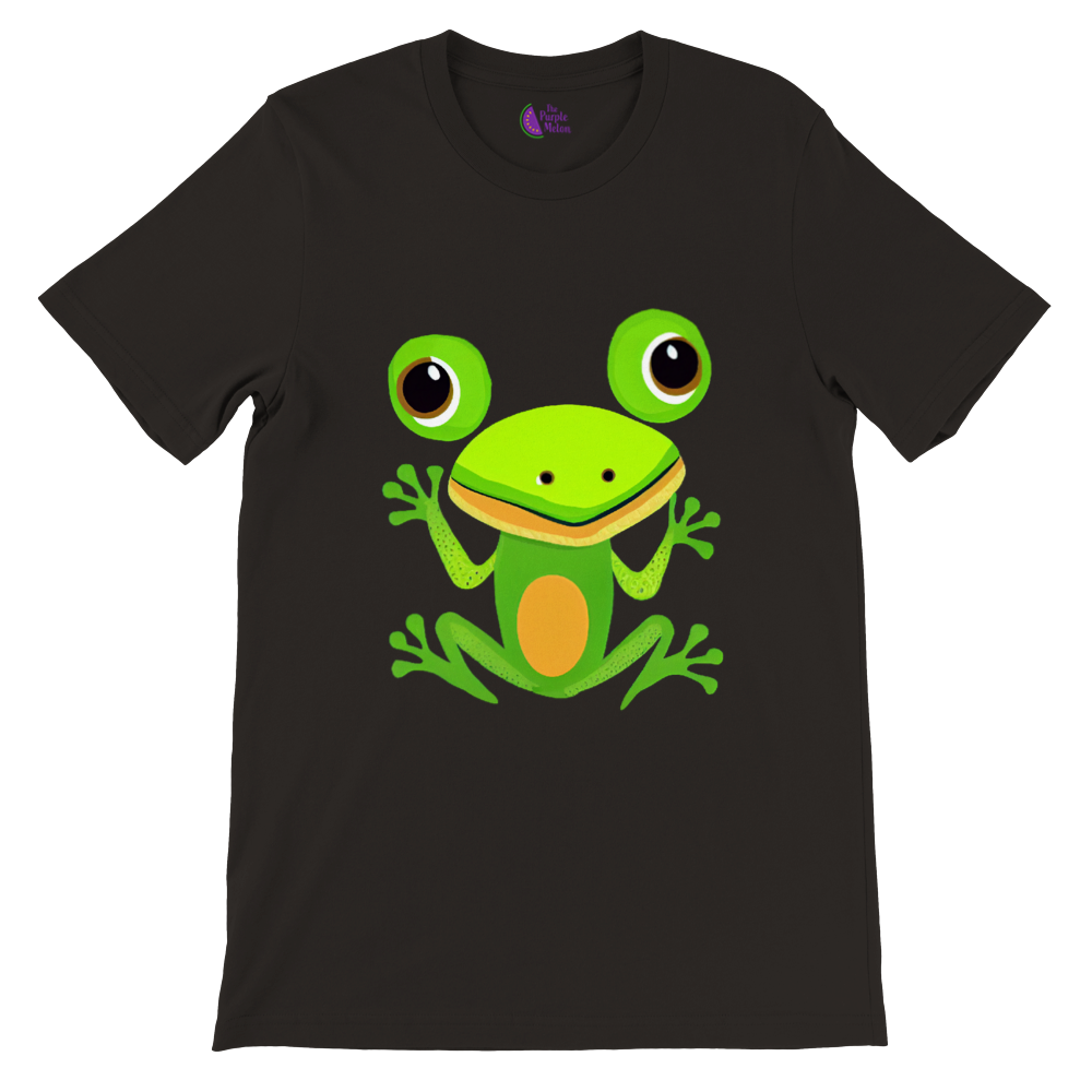 black t-shirt with cute fromg print