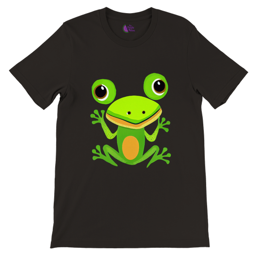 black t-shirt with cute fromg print