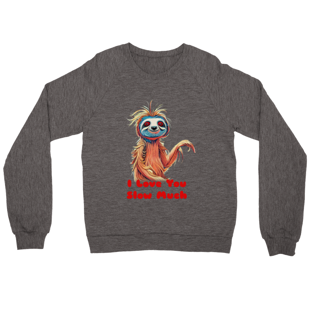 I Love You Slow Much Sloth Print Premium Unisex Crewneck Sweatshirt