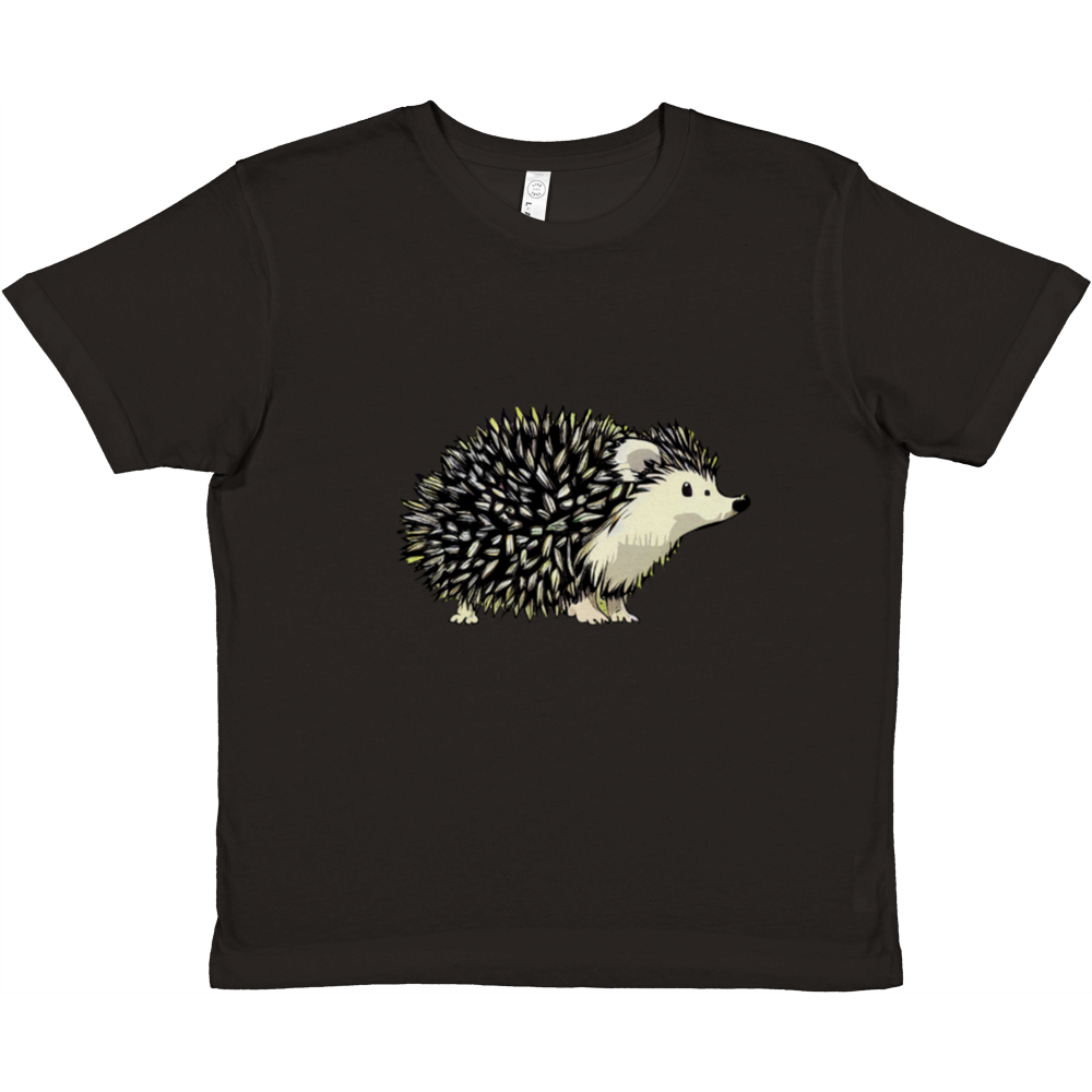 Kids black t-shirt with cute hedgehog print