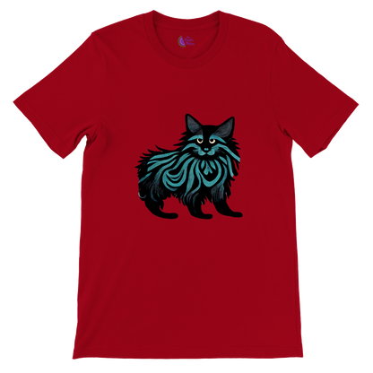 red t-shirt with a Maine Coon cat print