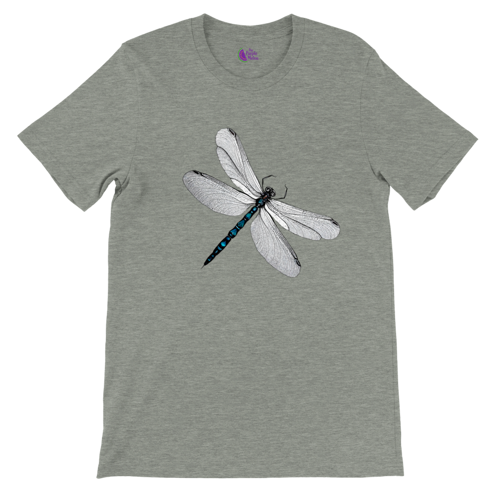 Fly High in Style with Our Dragonfly Print Premium Unisex Crewneck T-shirt!