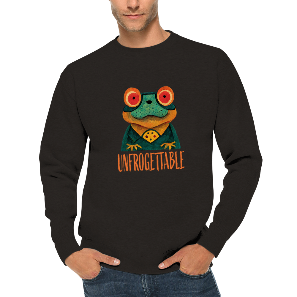 Cute Unfrogettable Frog Print Premium Unisex Crewneck Sweatshirt