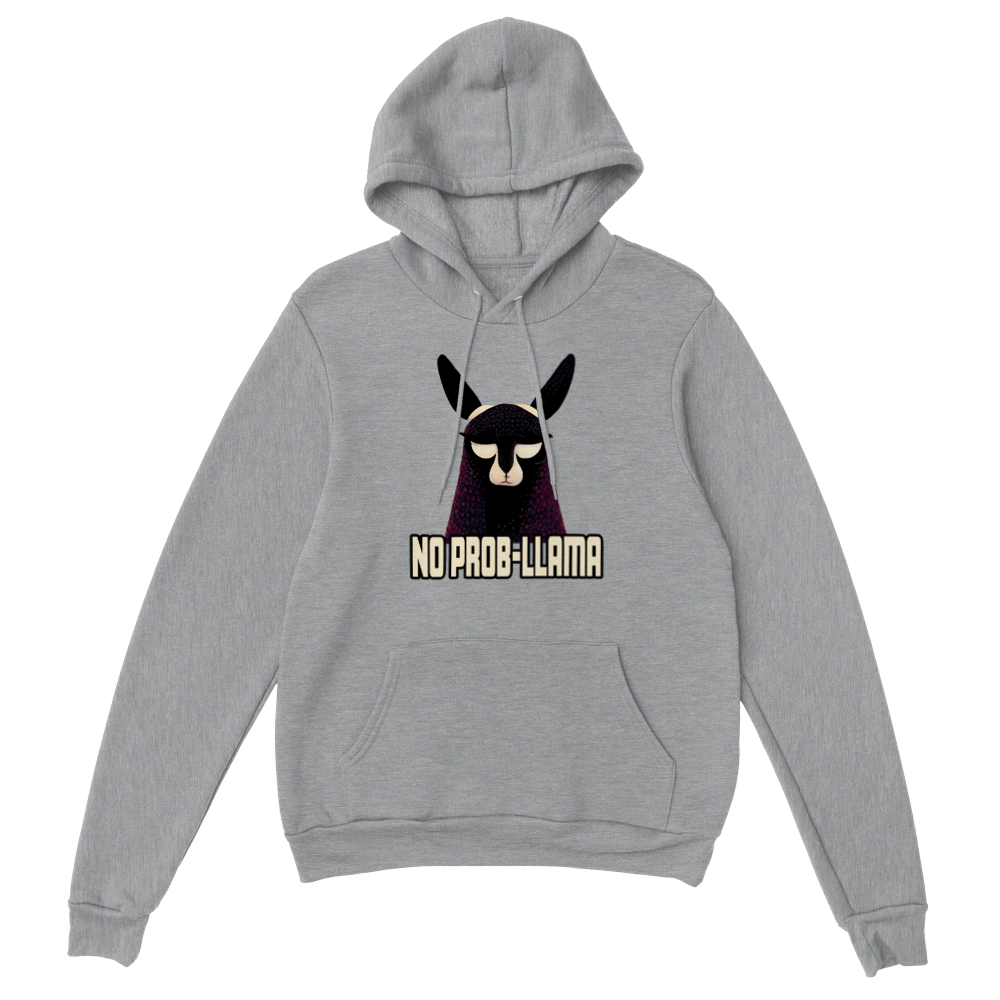 No Prob-Llama Print Premium Unisex Pullover Hoodie