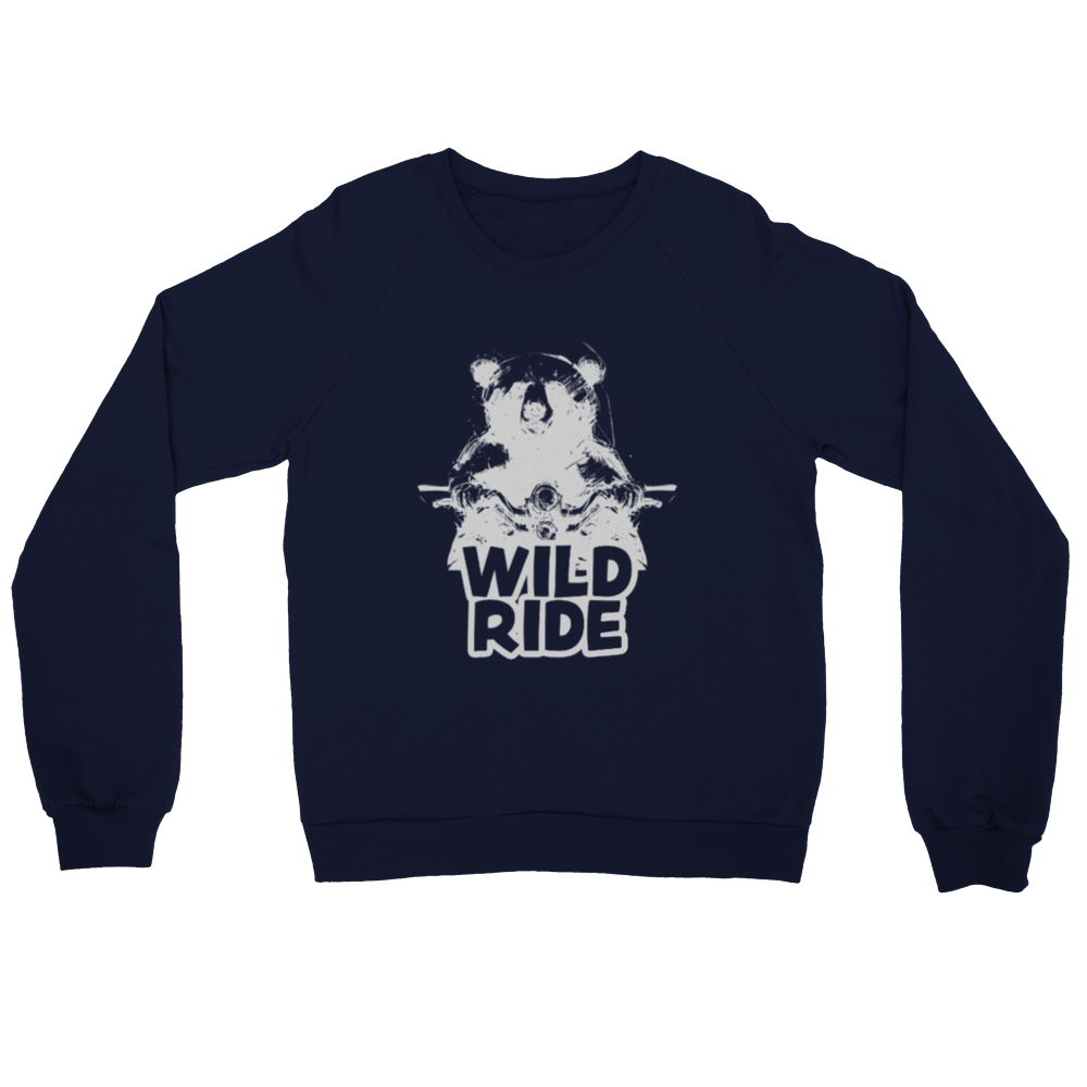 Wild Ride Bear Riding a Motorcycle Premium Unisex Crewneck Sweatshirt