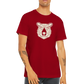 Guy wearing a red t-shirt with a bear print