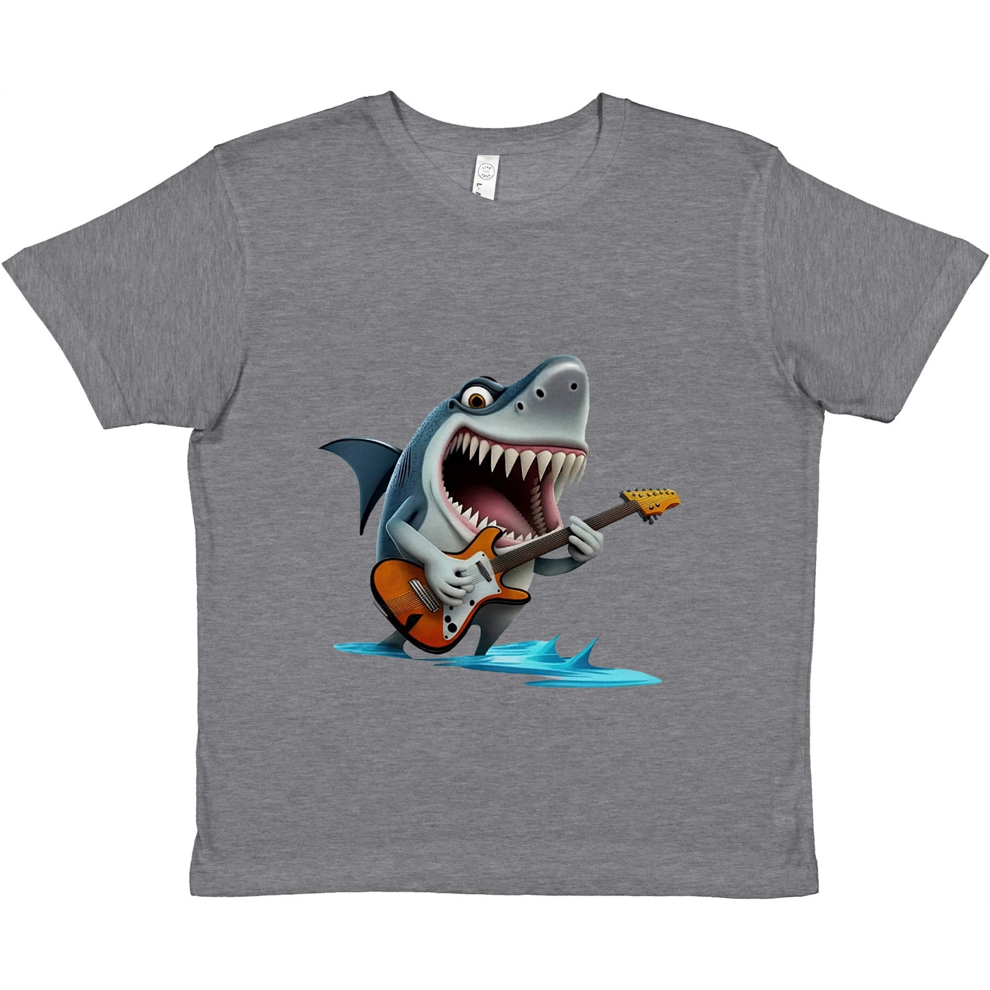 Shark Playing the Guitar Premium Kids Crewneck T-shirt