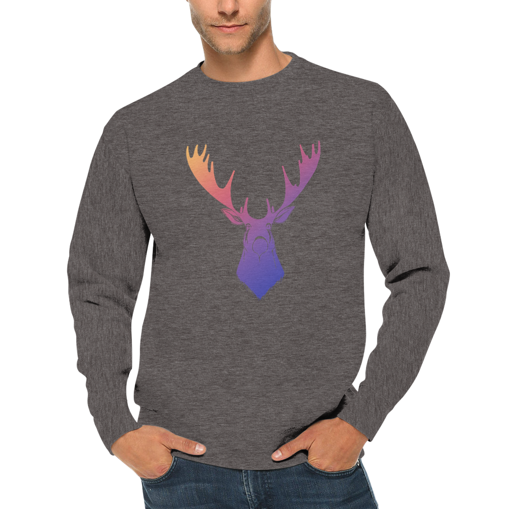 Rainbow Moose Print Premium Unisex Crewneck Sweatshirt