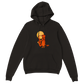 Cat Playing the Saxophone Under the Full Moon Premium Unisex Pullover Hoodie.