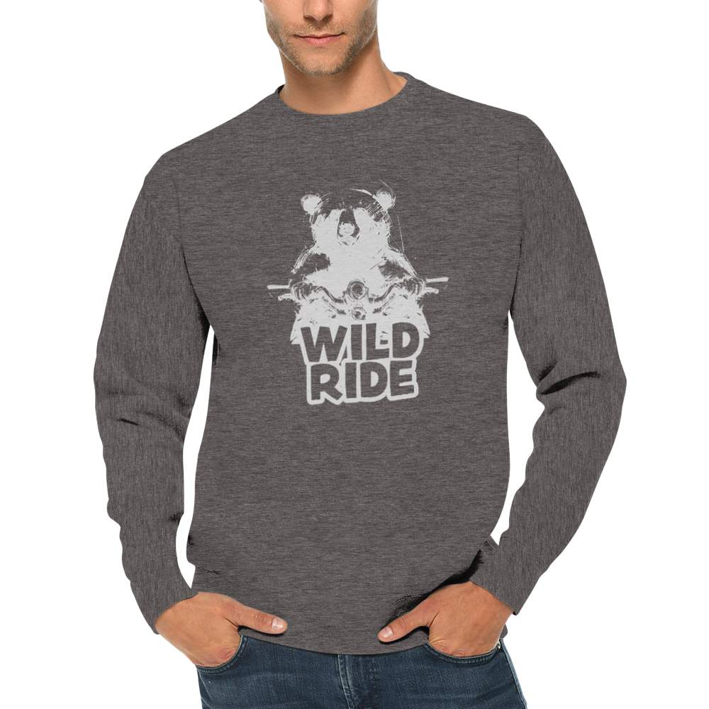 Wild Ride Bear Riding a Motorcycle Premium Unisex Crewneck Sweatshirt