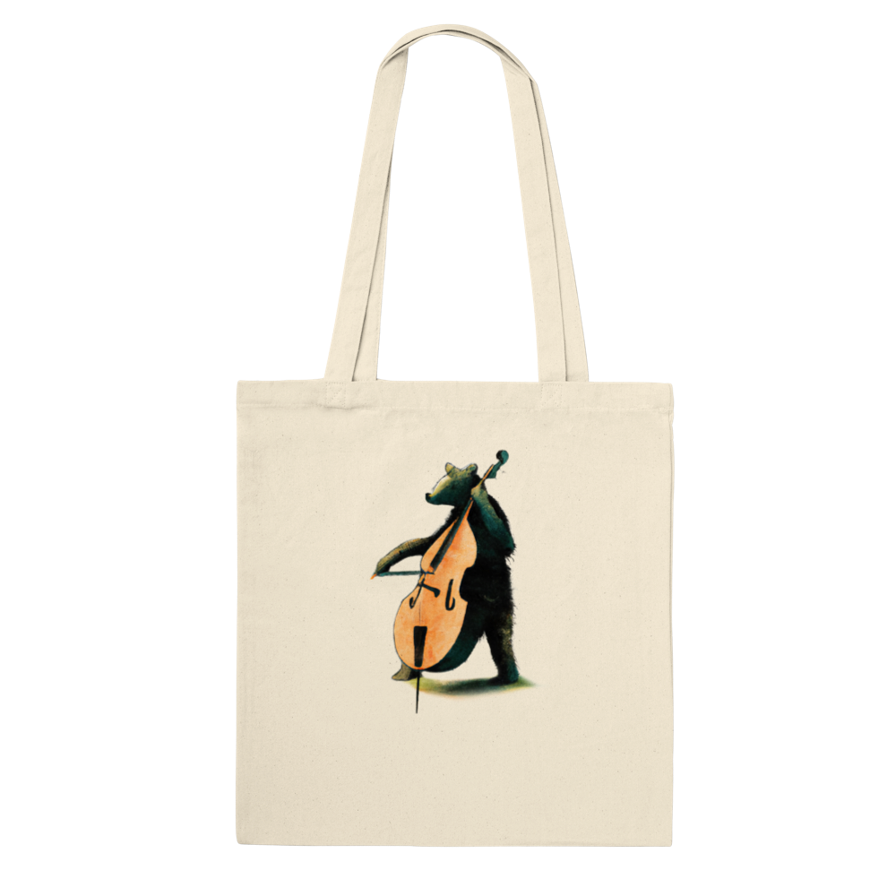 Bear Playing Double Bass Classic Tote Bag