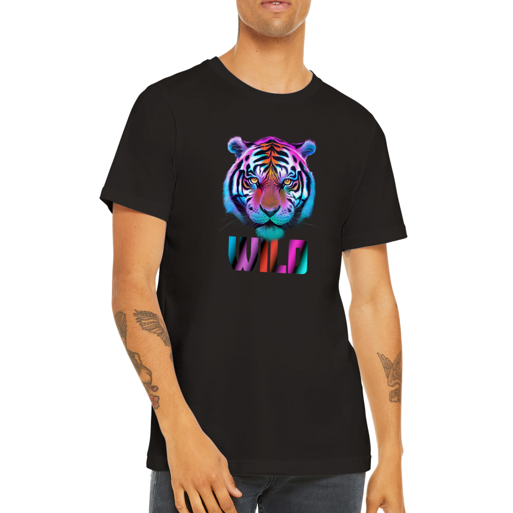 Wild Spectral Tiger Print Premium Unisex Crewneck T-shirt