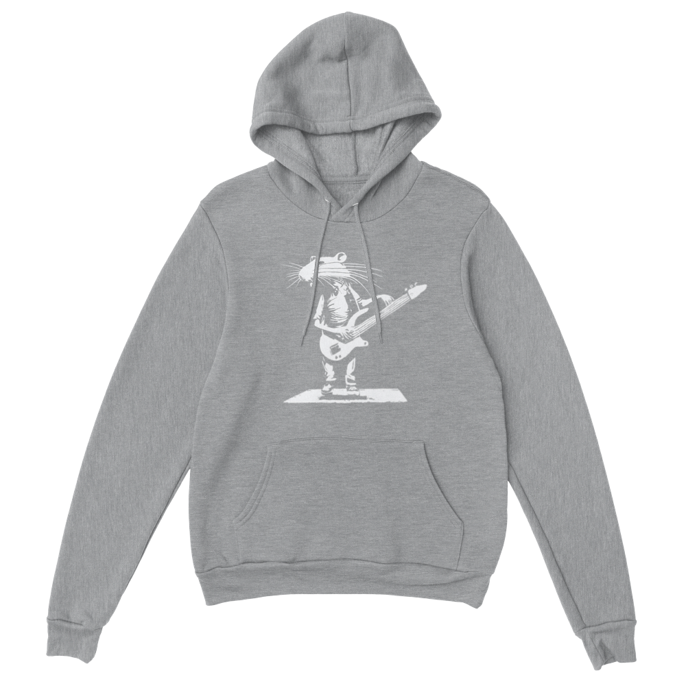 Rat Playing a Bass Guitar Premium Unisex Pullover Hoodie