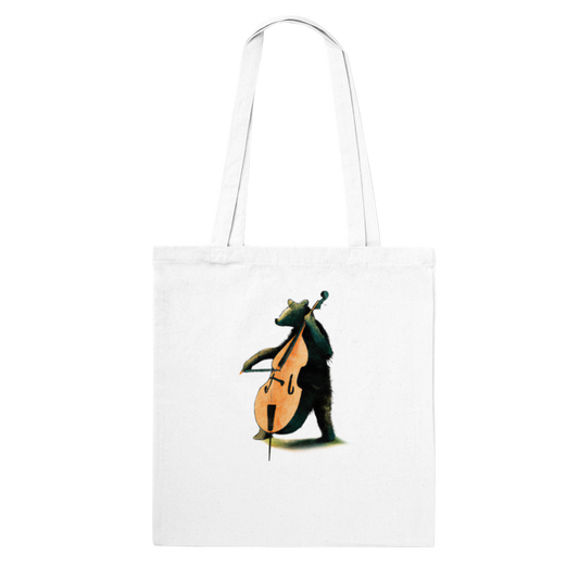 Bear Playing Double Bass Classic Tote Bag