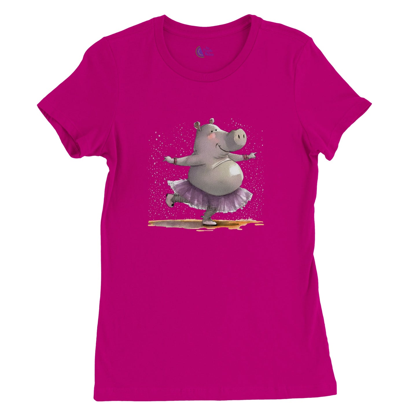 Hippo Ballet Dancing Premium Womens Crewneck T-shirt