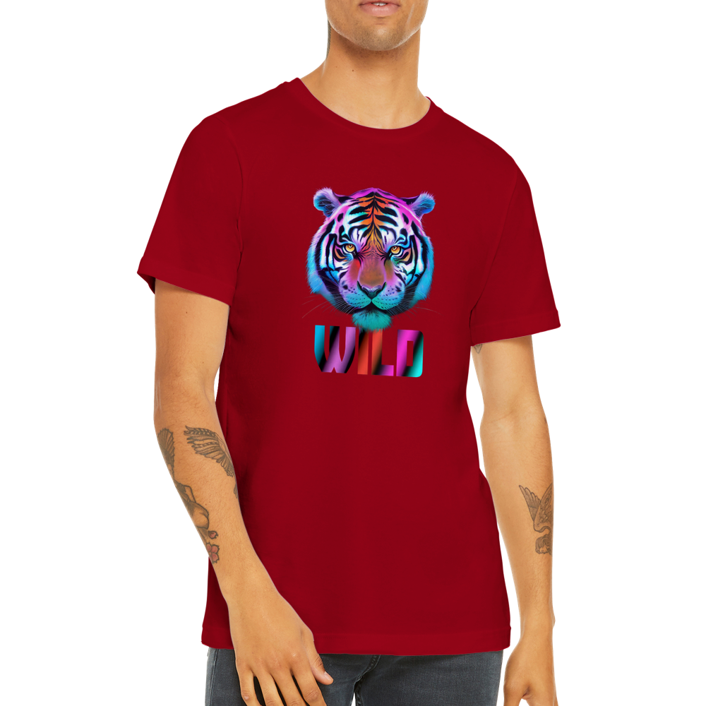 Wild Spectral Tiger Print Premium Unisex Crewneck T-shirt