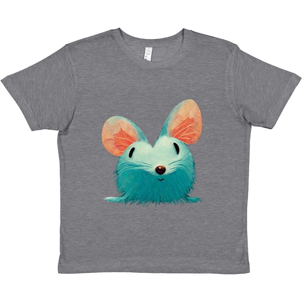 grey t-shirt with cute mouse print