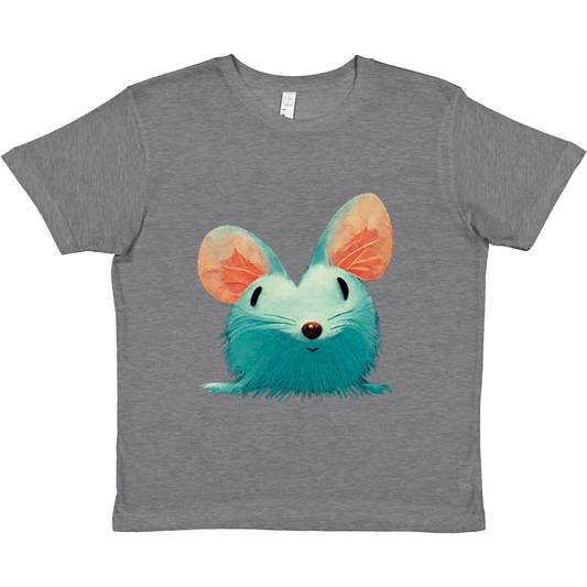 grey t-shirt with cute mouse print