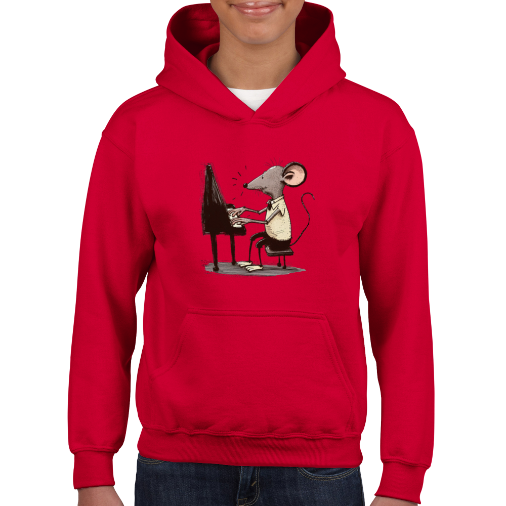 Rat Playing the Piano Classic Kids Pullover Hoodie