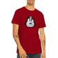 Guy wearing a red t-shirt with Black and White Pop-Art Guitar  Print