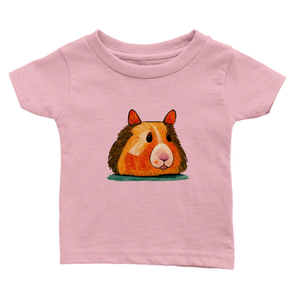 babies pink t-shirt with cute Guinea Pig print