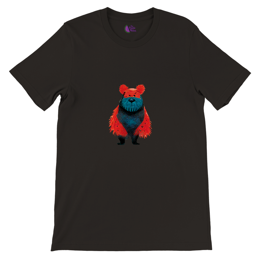 black t-shirt with cute bear cartoon print