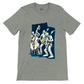 Grey t-shirt with the print of a jazz trio on the front
