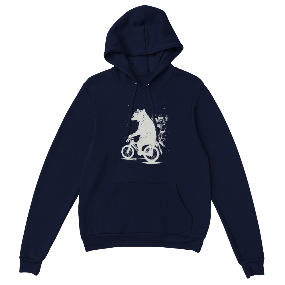 Bear Riding a Bike Premium Unisex Pullover Hoodie