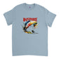 Light blue t-shirt with a paraglider print and the caption inspire