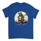 royal blue t-shirt with a frog playing a banjo print