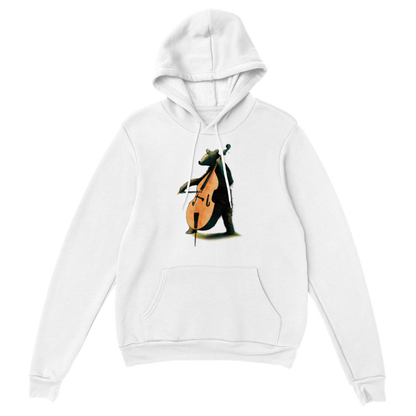 Bear Playing the Double Bass Premium Unisex Pullover Hoodie