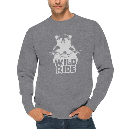 Wild Ride Bear Riding a Motorcycle Premium Unisex Crewneck Sweatshirt
