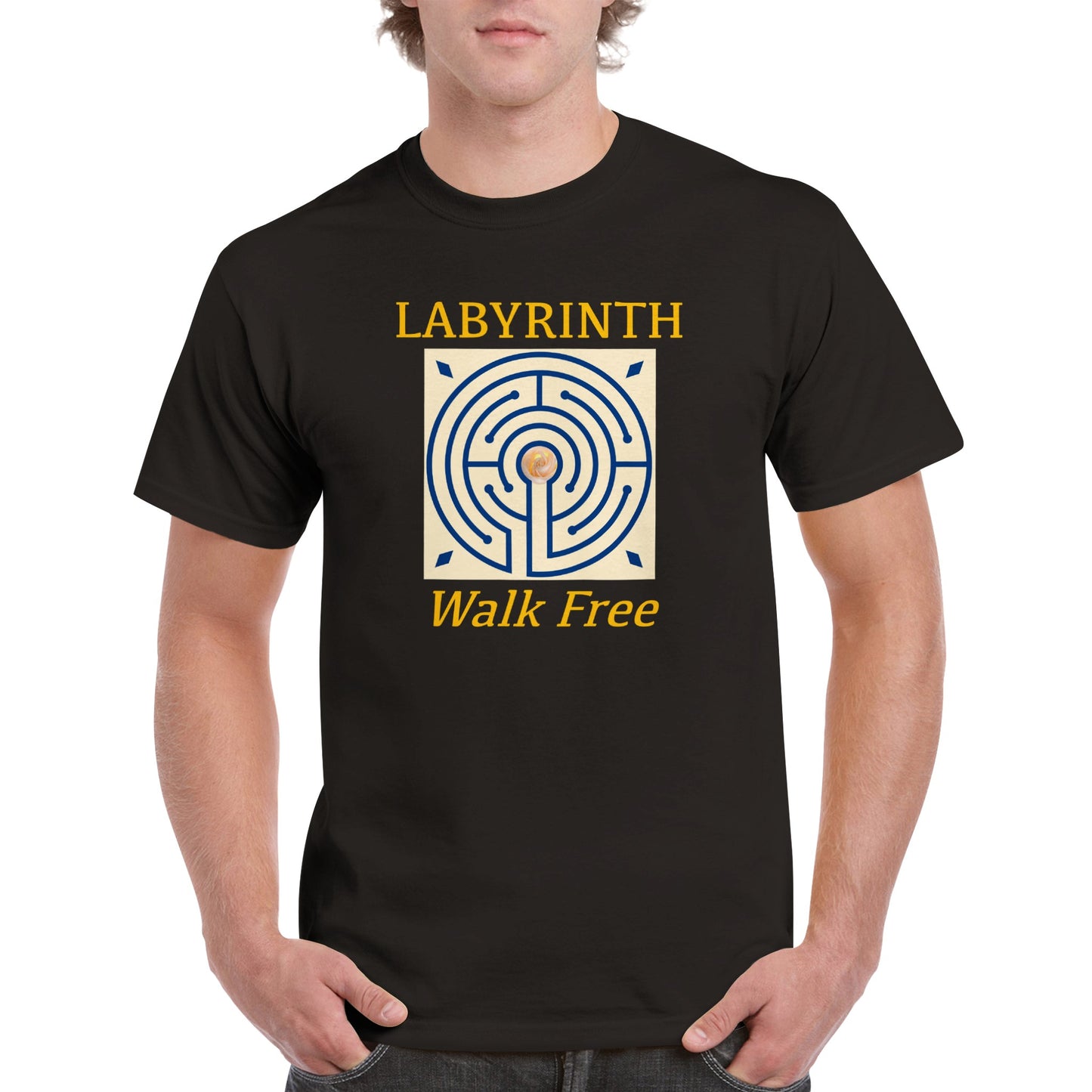 Labyrinth Walk Free V2 Heavyweight Unisex Crewneck T-shirt