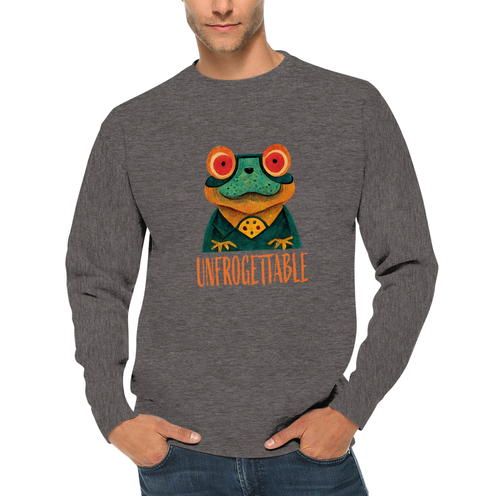 Cute Unfrogettable Frog Print Premium Unisex Crewneck Sweatshirt