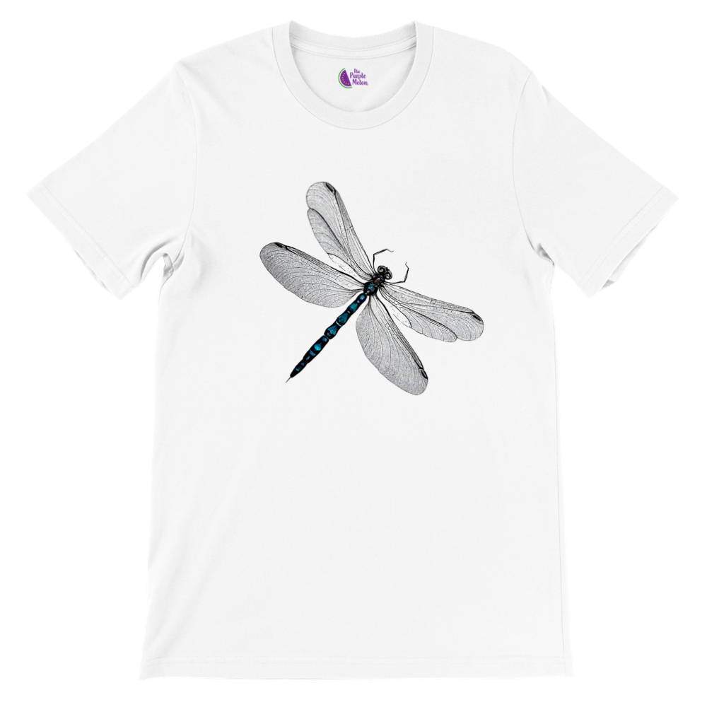 Fly High in Style with Our Dragonfly Print Premium Unisex Crewneck T-shirt!