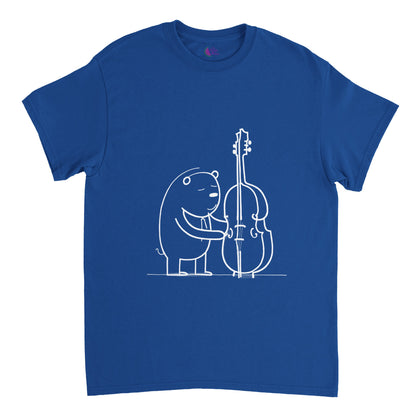 Bear playing double bass Heavyweight Unisex Crewneck T-shirt