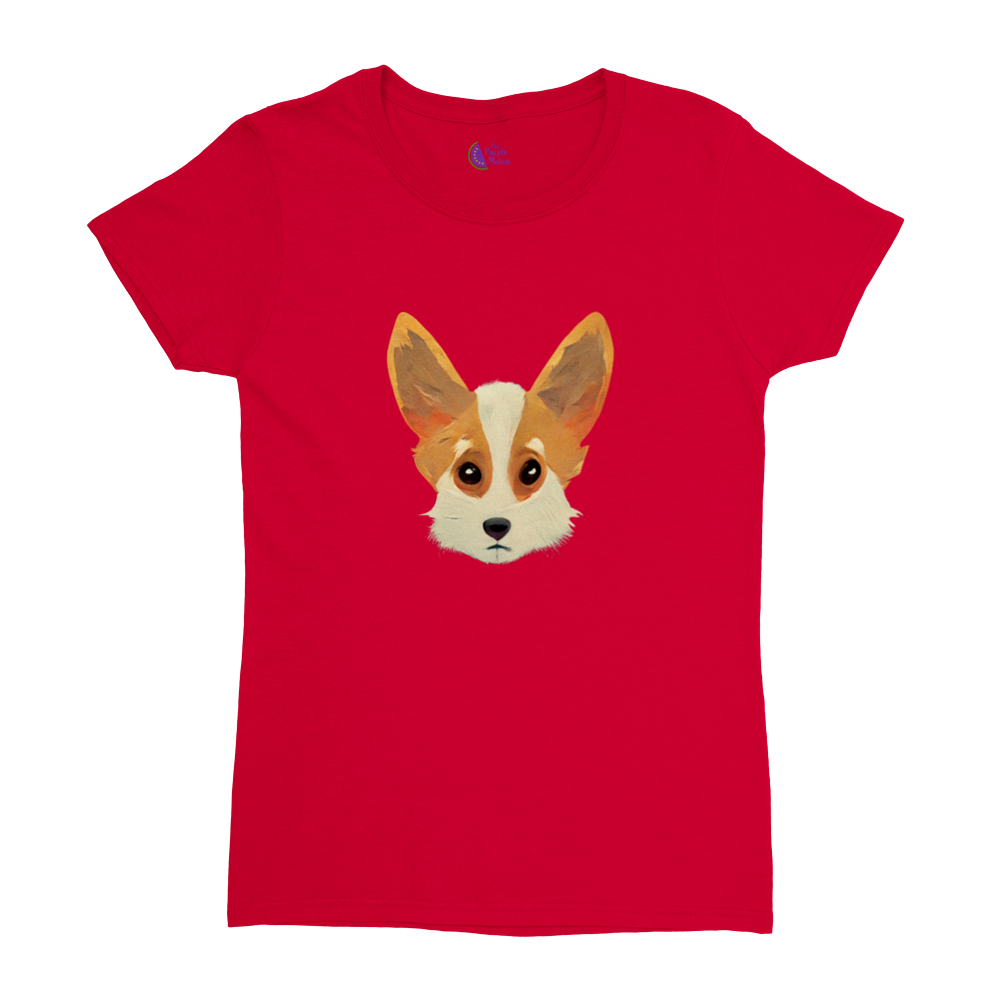 Get Ready to Fall in Love: Cute Corgi Dog Print Heavyweight Women's Crewneck T-Shirt