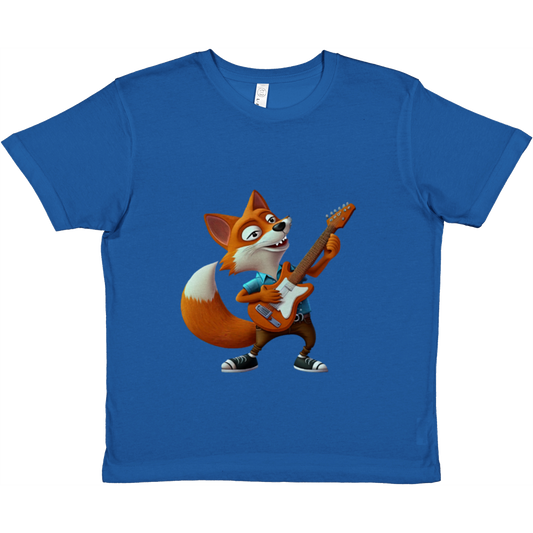 Fox Playing a Guitar Premium Kids Crewneck T-shirt