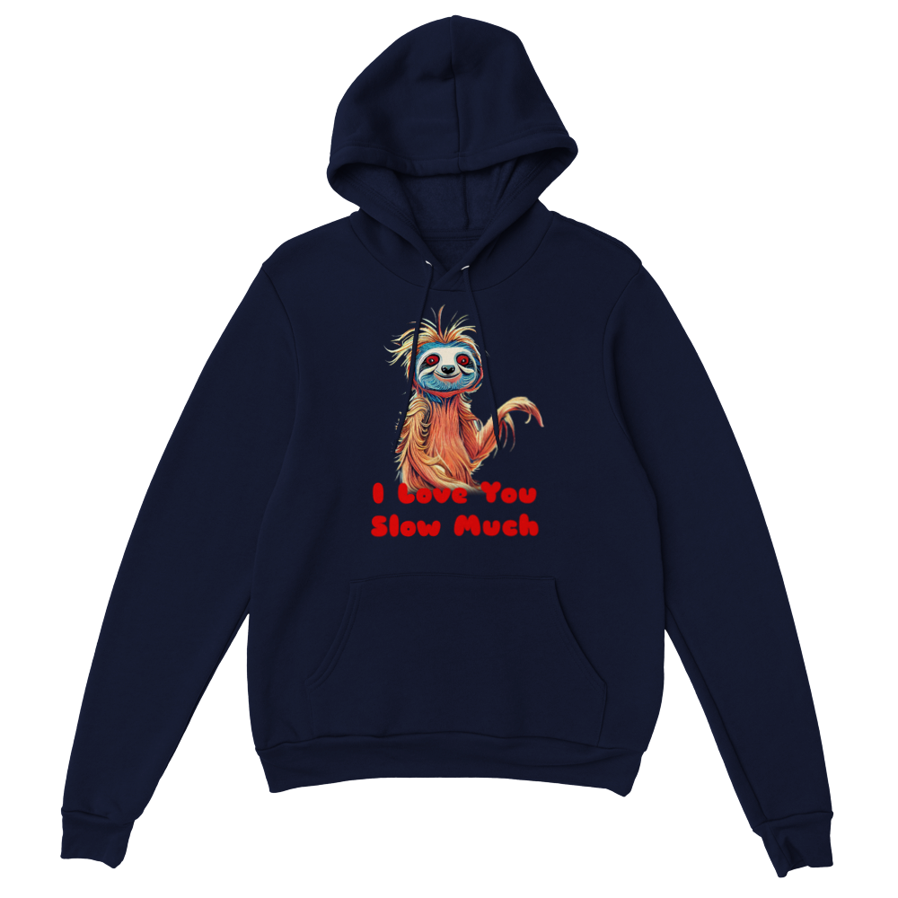 I Love You Slow Much Sloth Print Premium Unisex Pullover Hoodie