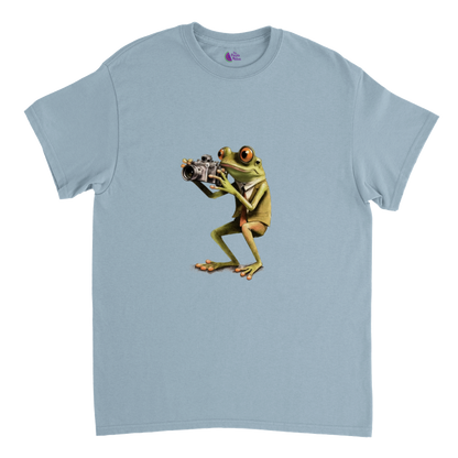 Frog Taking Photos Heavyweight Unisex Crewneck T-shirt