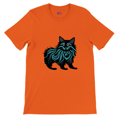 orange t-shirt with a Maine Coon cat print