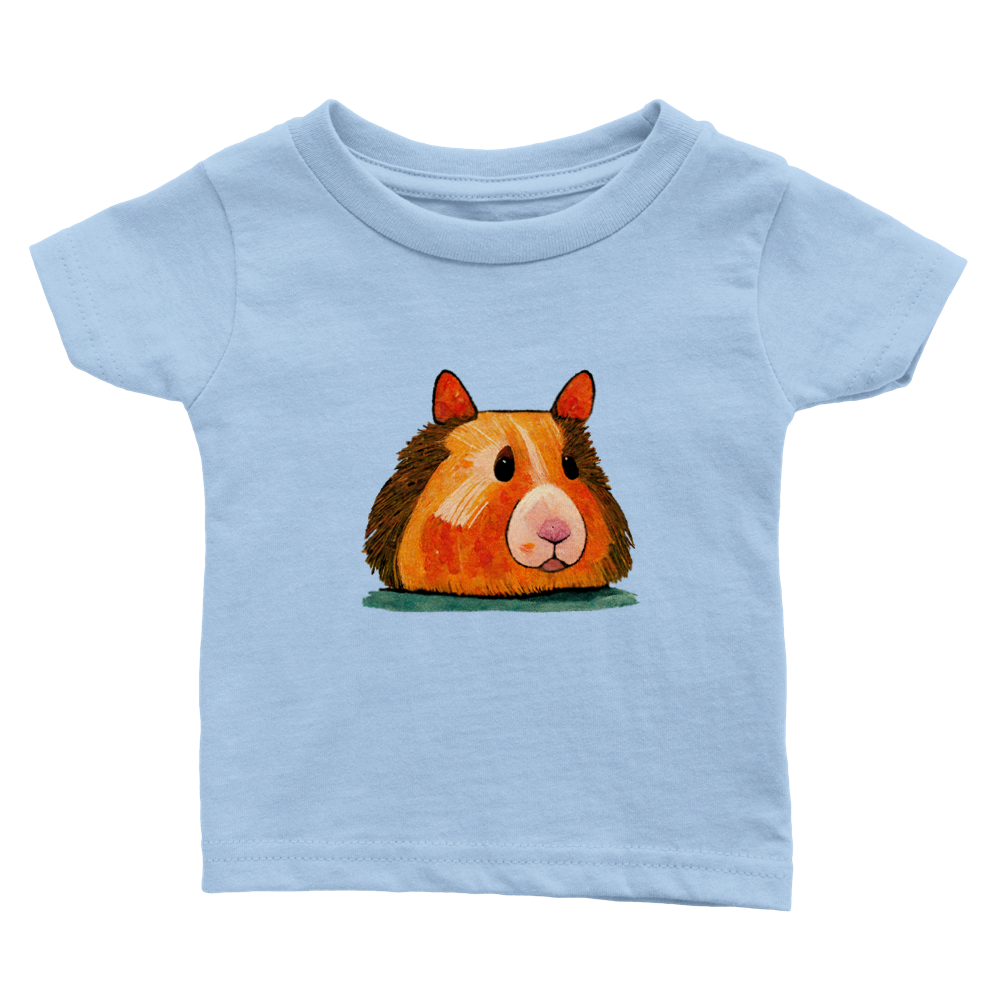 babies blue t-shirt with cute Guinea Pig print