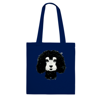 Black and White Poodle Print Classic Tote Bag